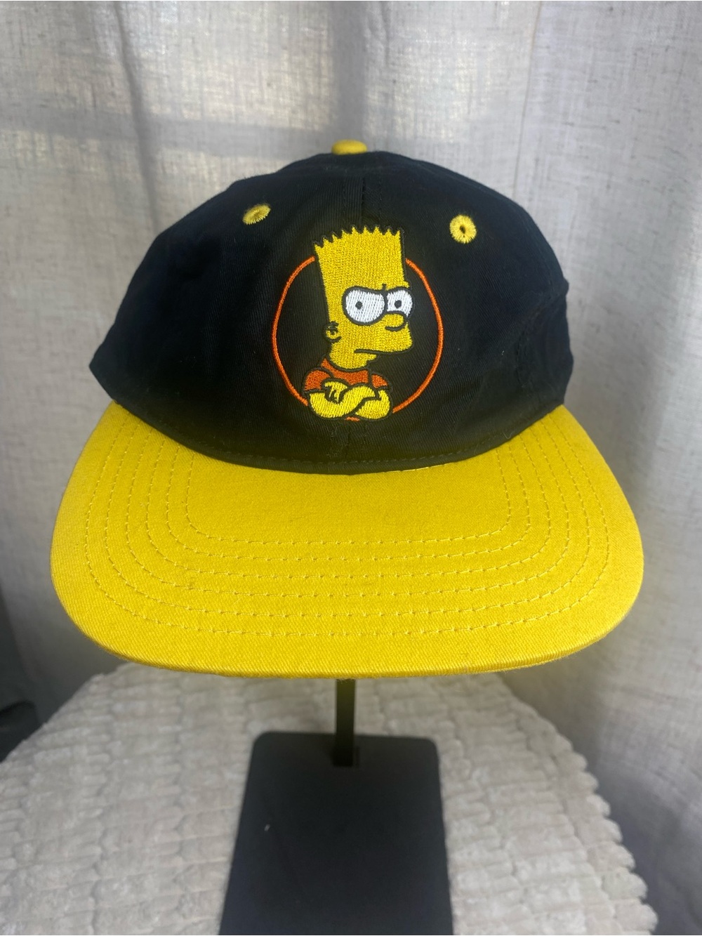 MAD Engine The Simpsons Angry Bart Simpson Snapback Hat Black Yellow Cap OSFM